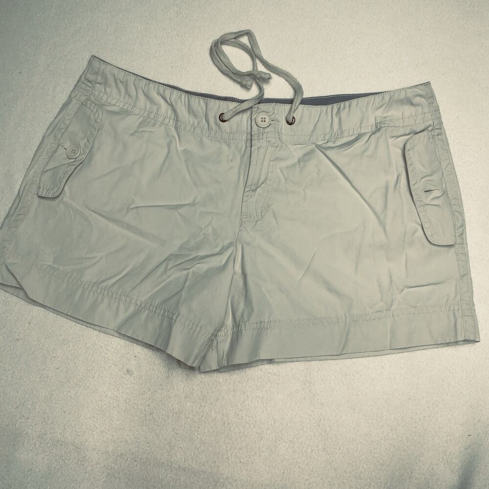 Periscope Womens Juniors 17 Khaki Beige Cotton Short Shorts 2.5" Inseam